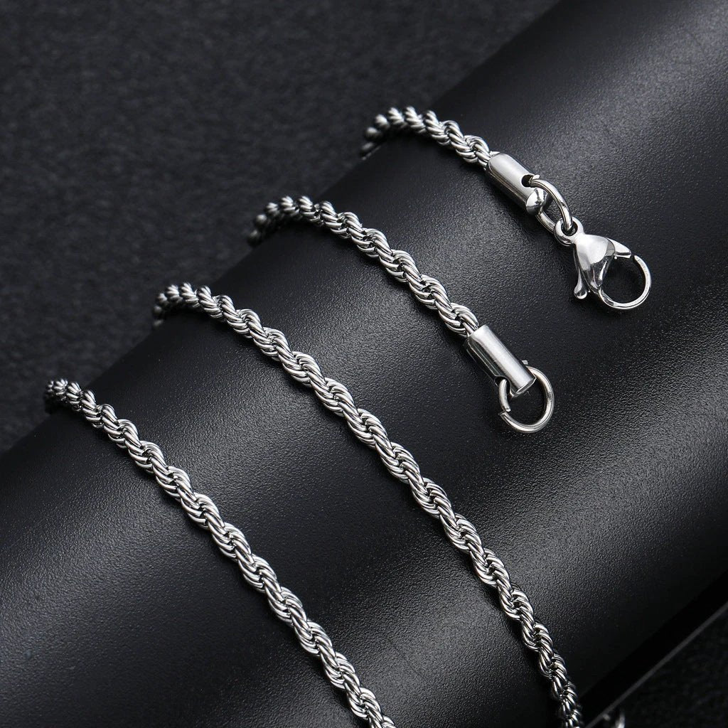 Stainless Steel Twist Chain Necklace For Men