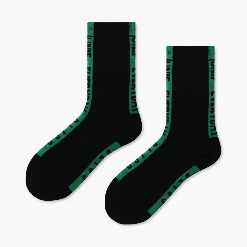 Men's Creative And Minimalist Printed Casual Breathable Mid Length Socks