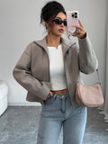 Solid Color Long Sleeve Jacket Coat Women's Clothing