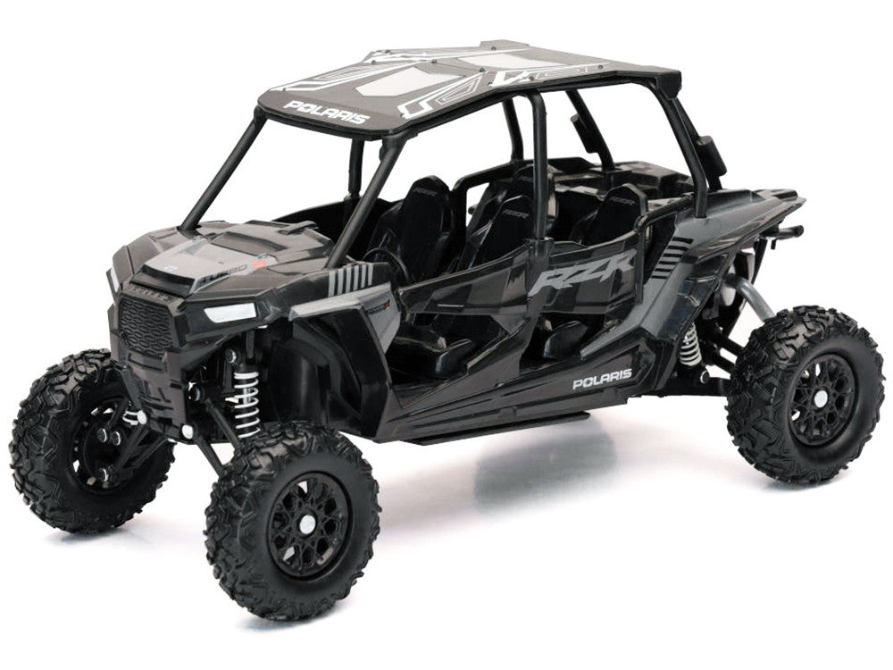Polaris RZR XP 4 Turbo EPS Sport UTV Onyx Black with Gray Graphics 1/18 Diecast Model by New Ray
