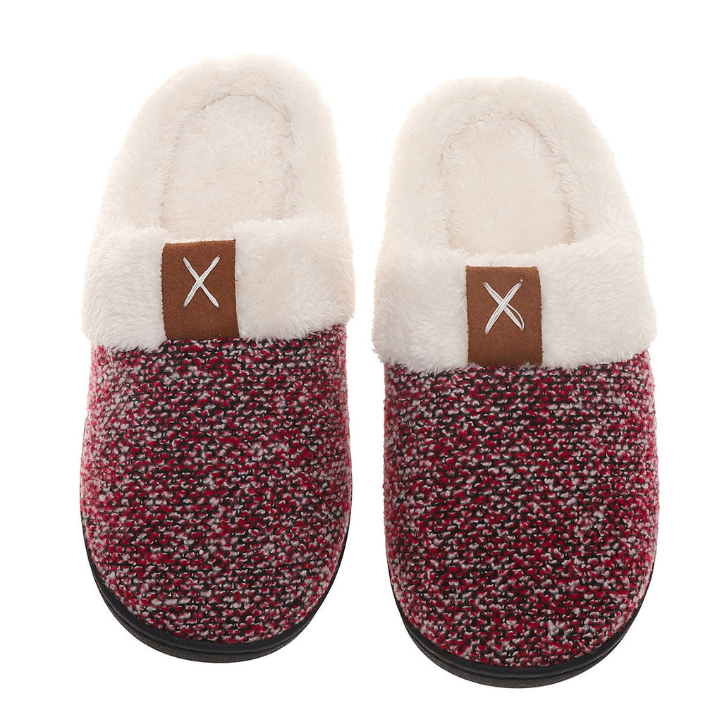 New Sparkling Purple Winter Plush Fashion Thick Bottom Warm House Slipper for Women