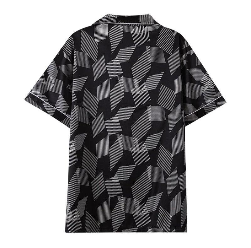 Men Ice Silk Double Short Suit Pajamas