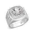LO5S163- Sterling Silver   Ring with Clear CZ   High Polished(No Plated)