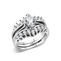 LO5S076- Sterling Silver Ring with CZ In Clear High Polished( NO Plating)