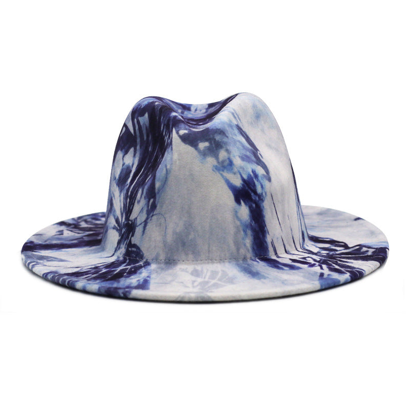Beautiful Two Tone Luxury Fedora Hat Men's and Women's Hat Unique Retro Design Men's Fedoras Hat Colorful Fedoras Jazz Cap Elegant Soft Hat Wide Brim Party Hats 56-58CM