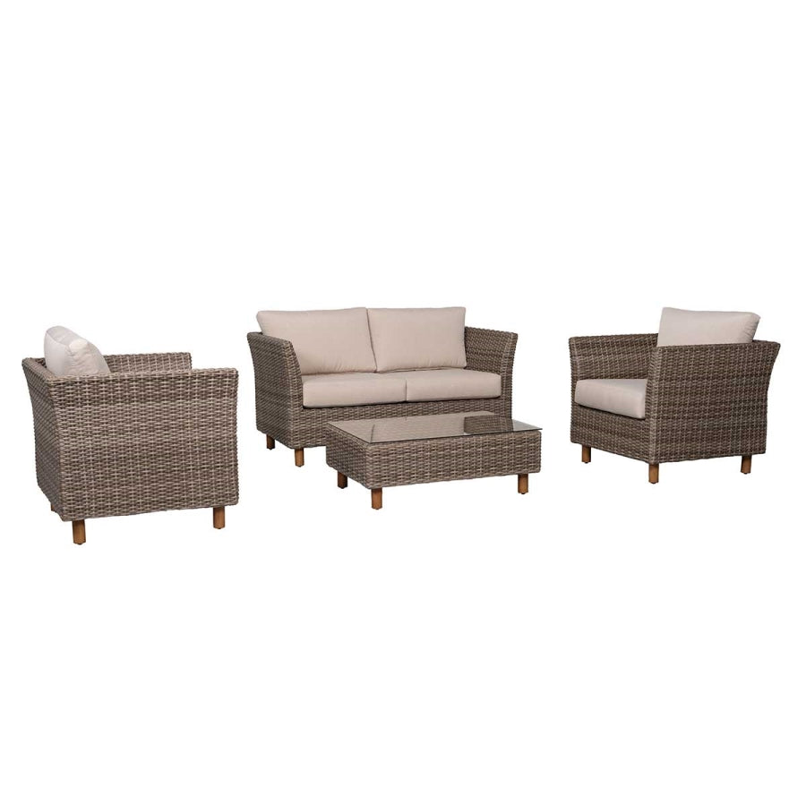 Orlando Wicker Loveseat & Coffee Table Set