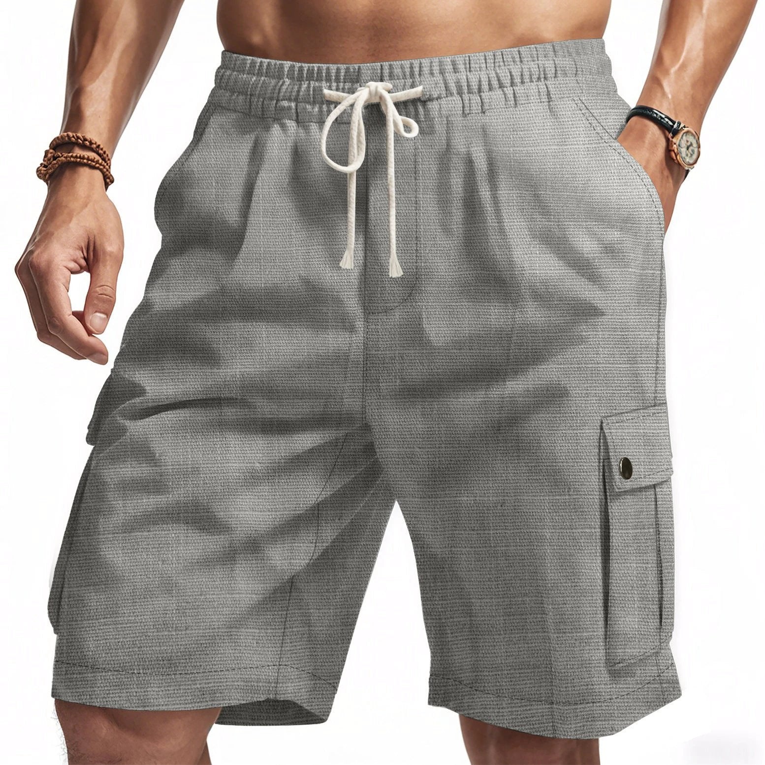 Cargo Bamboo Linen Beach Casual Shorts