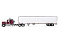 Peterbilt 589 with 58" Flat Top Sleeper and 53' Utility Trailer Legendary Red with Black Top 1/64 Diecast Model by DCP/First Gear