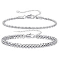 Men's Cuban Chain Bracelet Set