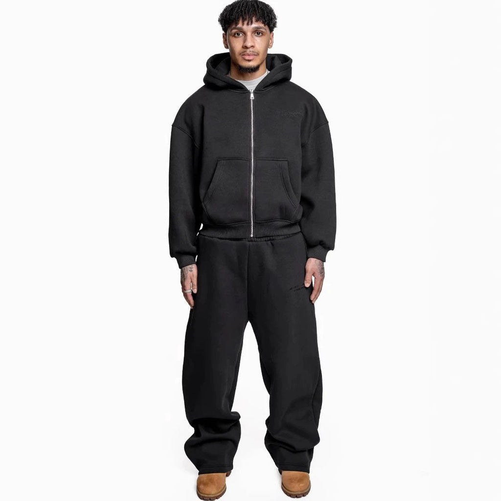 Street Fashion All-match Sweater Loose Straight Pants Set