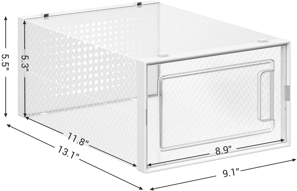 Shoe Boxes, Set of 18 Shoe Storage Organizers, Stackable and Foldable for Sneakers