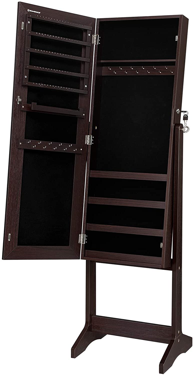 Jewelry Cabinet with Full-Length Mirror