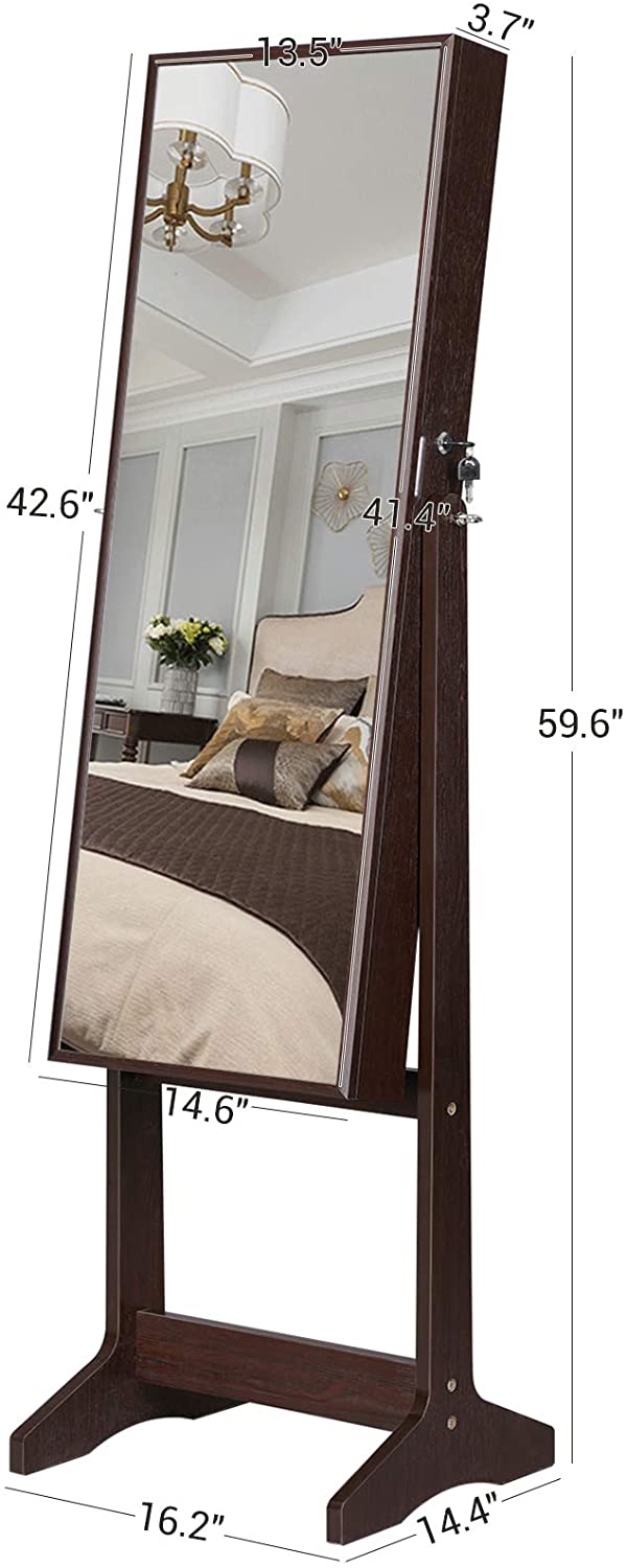 Jewelry Cabinet with Full-Length Mirror