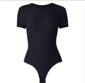 USA Warehouse Shipping Going Out T Shirt Tops Second-skin Feel Recycle Shapewear Crew Neck Short Sleeve Bodysuit For Women