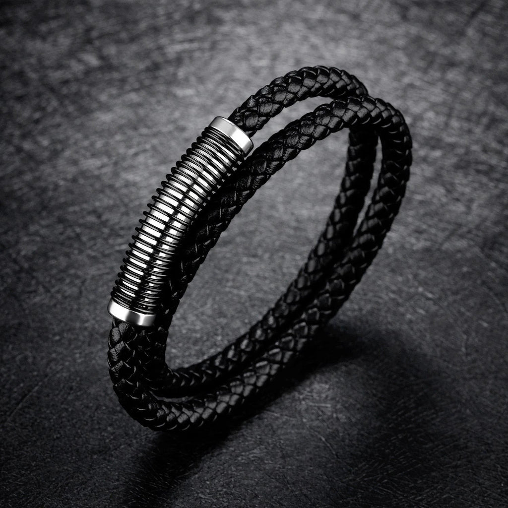 Men's Vintage Cowhide Double Bracelet