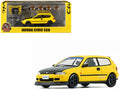 Honda Civic EG6 RHD (Right Hand Drive) Yellow with Carbon Hood with Alternates 1/64 Diecast Model Car by BM Creations