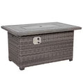 Tenaya Wicker Square Firepit Table