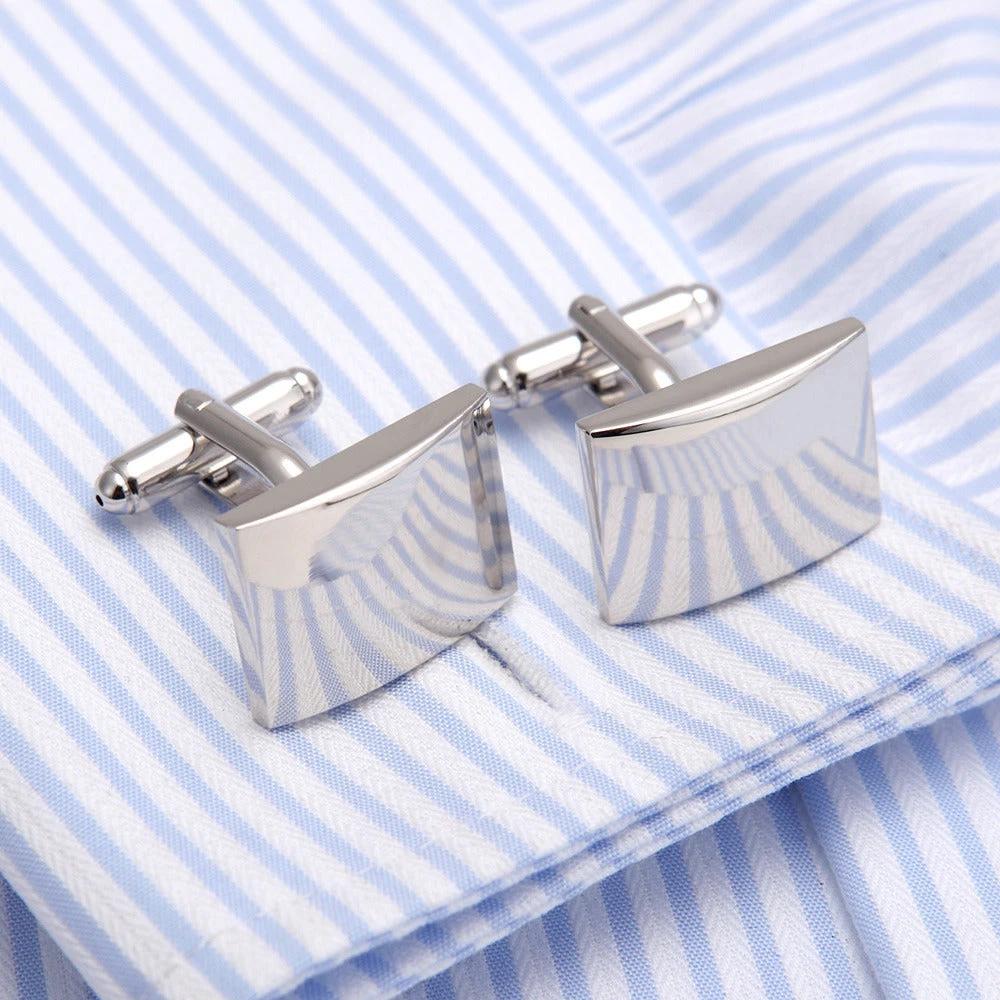 Men's High Quality Plain Glossy Cufflinks
