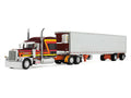 Peterbilt 389 Pride-N-Class with 70" Mid-Roof Sleeper and 53' Utility Trailer with Reefer "Hurricane Express" Brown with Stripes "Big Rigs" Series II #4 1/64 Diecast Model by DCP/First Gear