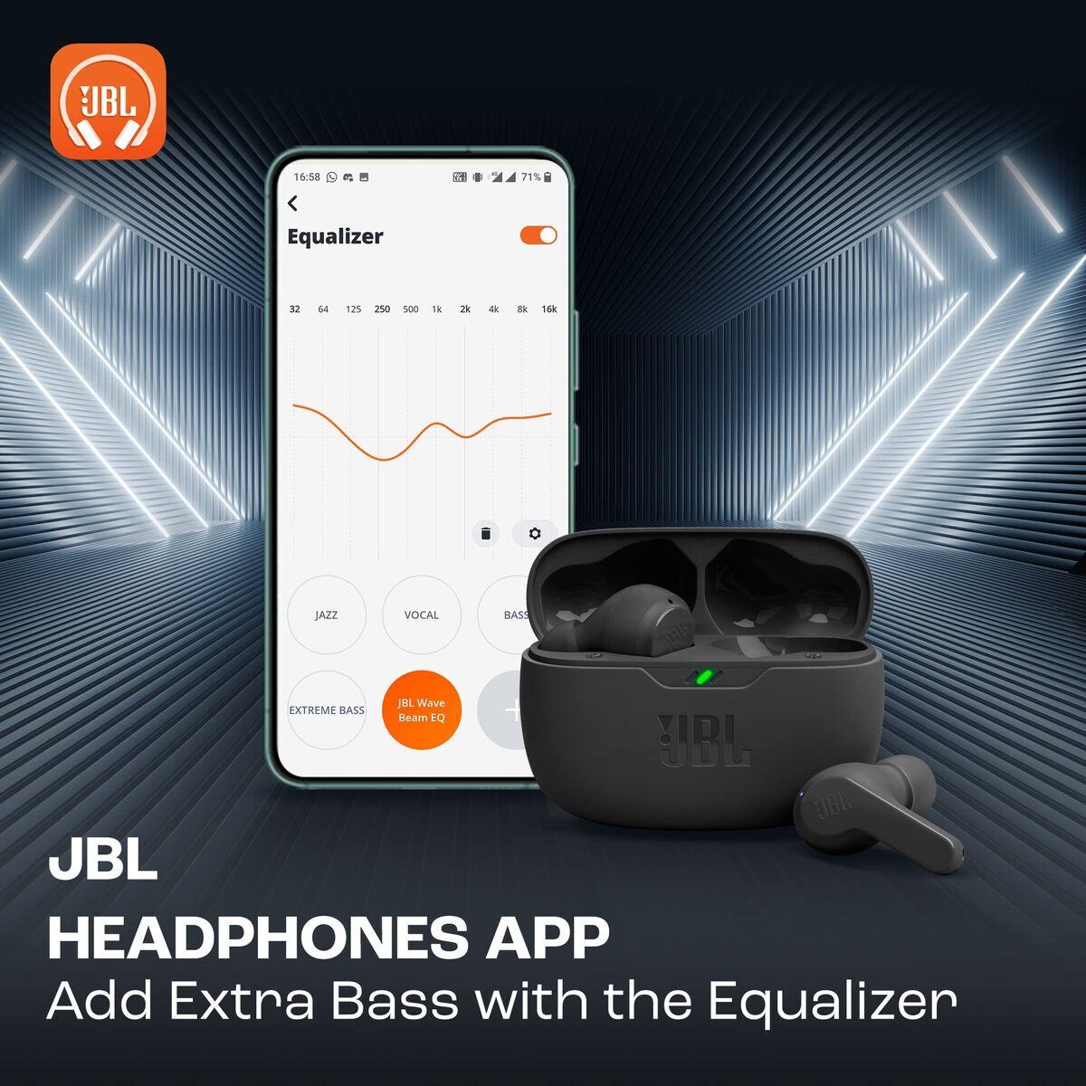 Headphones JBL Wave Beam Black