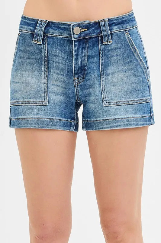 RISEN Low Rise Patched Pocket Shorts