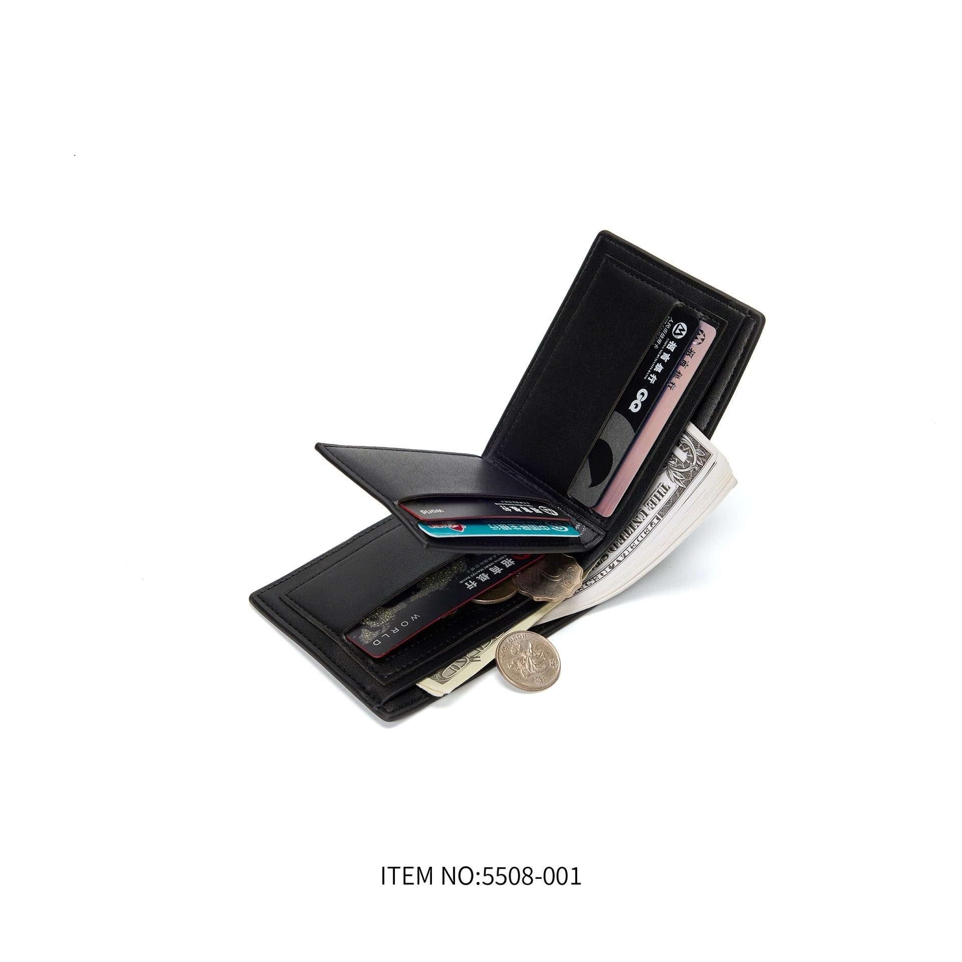 Men's Solid Color Large Capacity Anti-theft Swiping Multi-functional Wallet