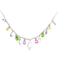 6X106 - High-Polished 925 Sterling Silver Necklace with AAA Grade CZ  in Multi Color