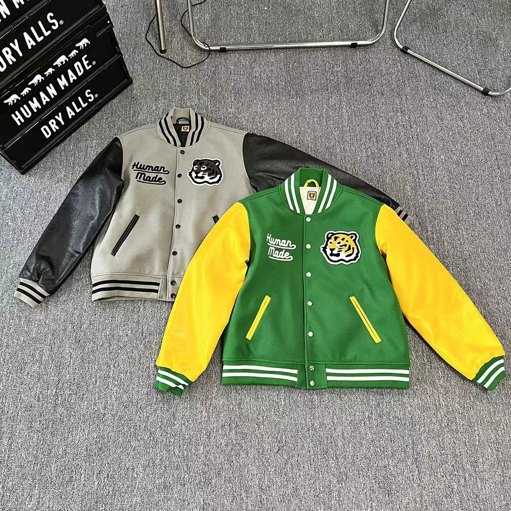 Tiger Embroidered Leather Jacket Couple Loose Fall And Winter Baseball Uniform