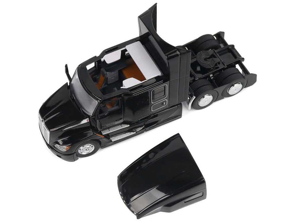 Kenworth T680 76" High Roof Sleeper Cab Truck Tractor Black "Transport Series" 1/50 Diecast Model by Diecast Masters