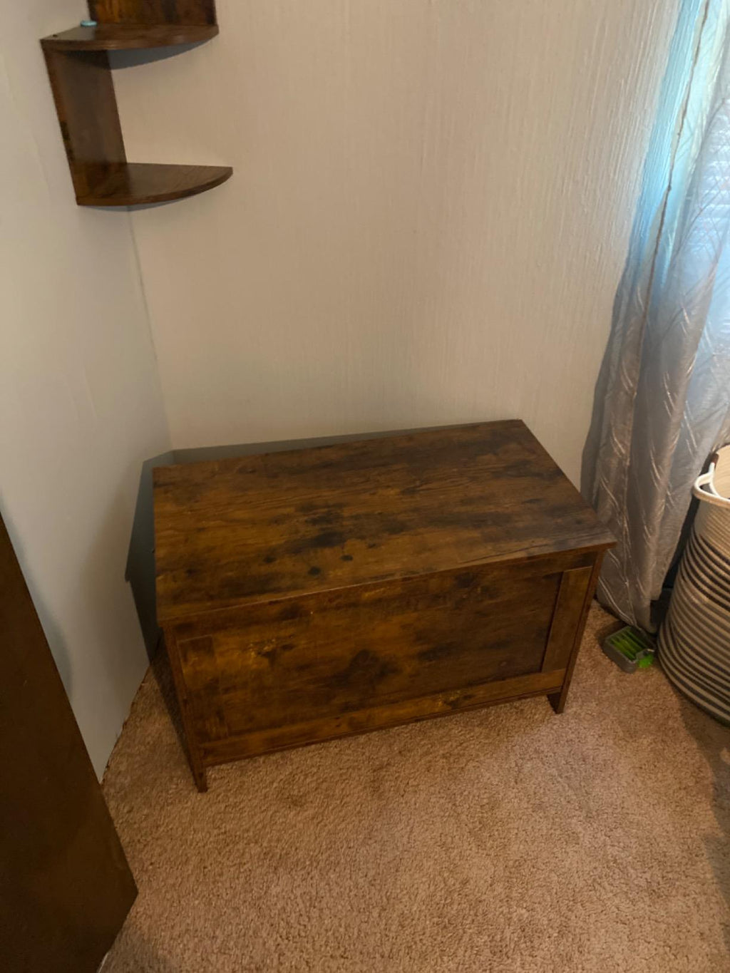 Storage Chest Sturdy Entryway Storage Bench, Wood Look Accent Furniture, Easy Assembly Oak White