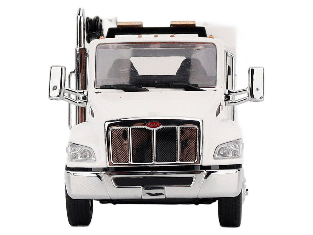 Peterbilt 536 Auto-Crane Titan 85-Body HC14-Crane Work Truck with Miller EnPak White "Transport Series" 1/50 Diecast Model by Diecast Masters