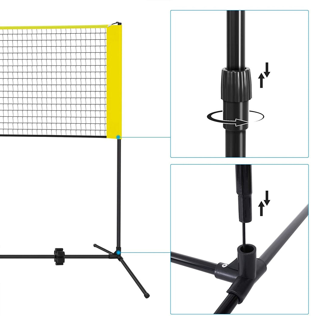Badminton Net Set, Portable Sports Set for Badminton, Tennis, Kids Volleyball, Pickleball