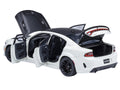 Dodge Charger SRT Hellcat Redeye Knuckle White with Matt Black Hood and Top 1/18 Model Car by Autoart
