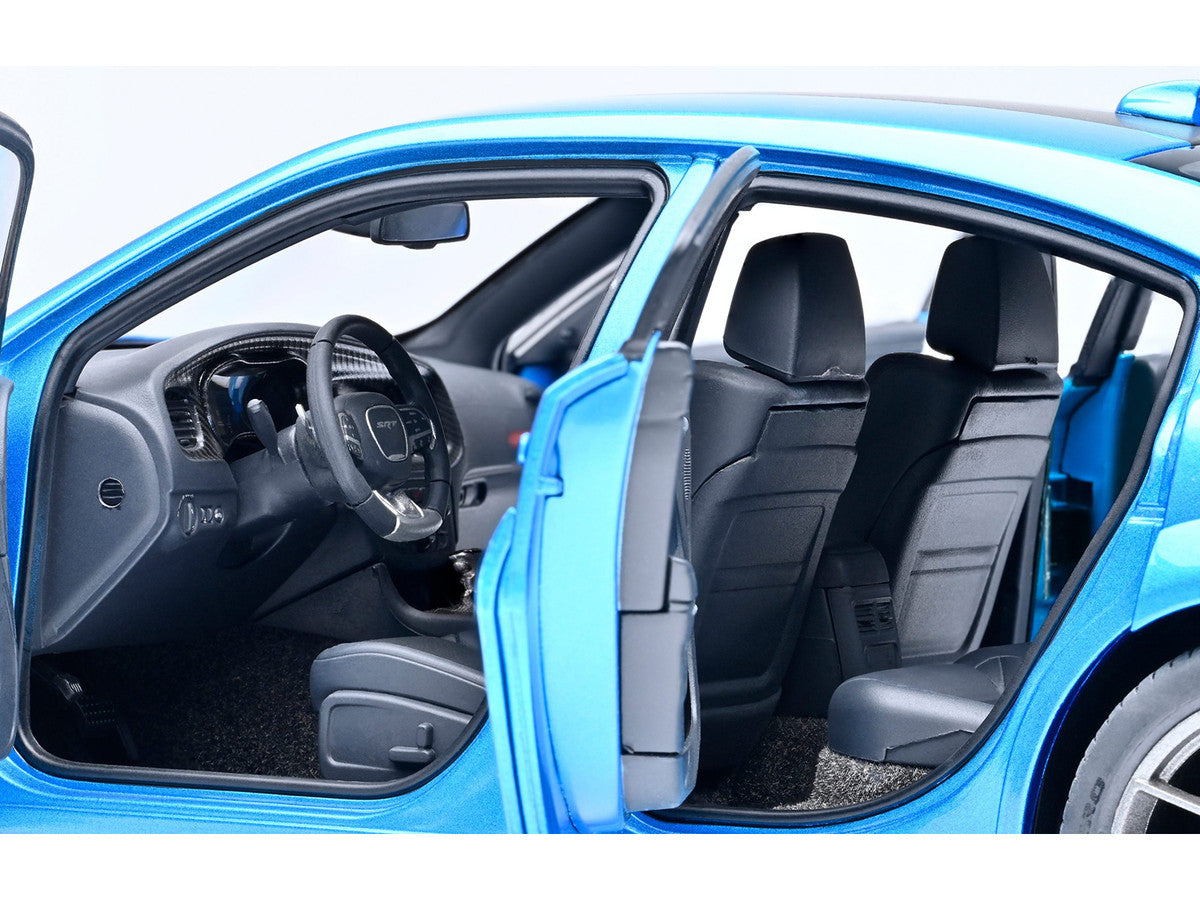 Dodge Charger SRT Hellcat Redeye B5 Blue Metallic with Carbon Stripes 1/18 Model Car by Autoart