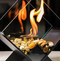 Desktop Alcohol Fireplace Real Fire Portable Viewing Heating Rhombus