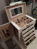 Jewelry Box, 6-Tier Large Jewelry Case with Drawers, Mirror and Lock
