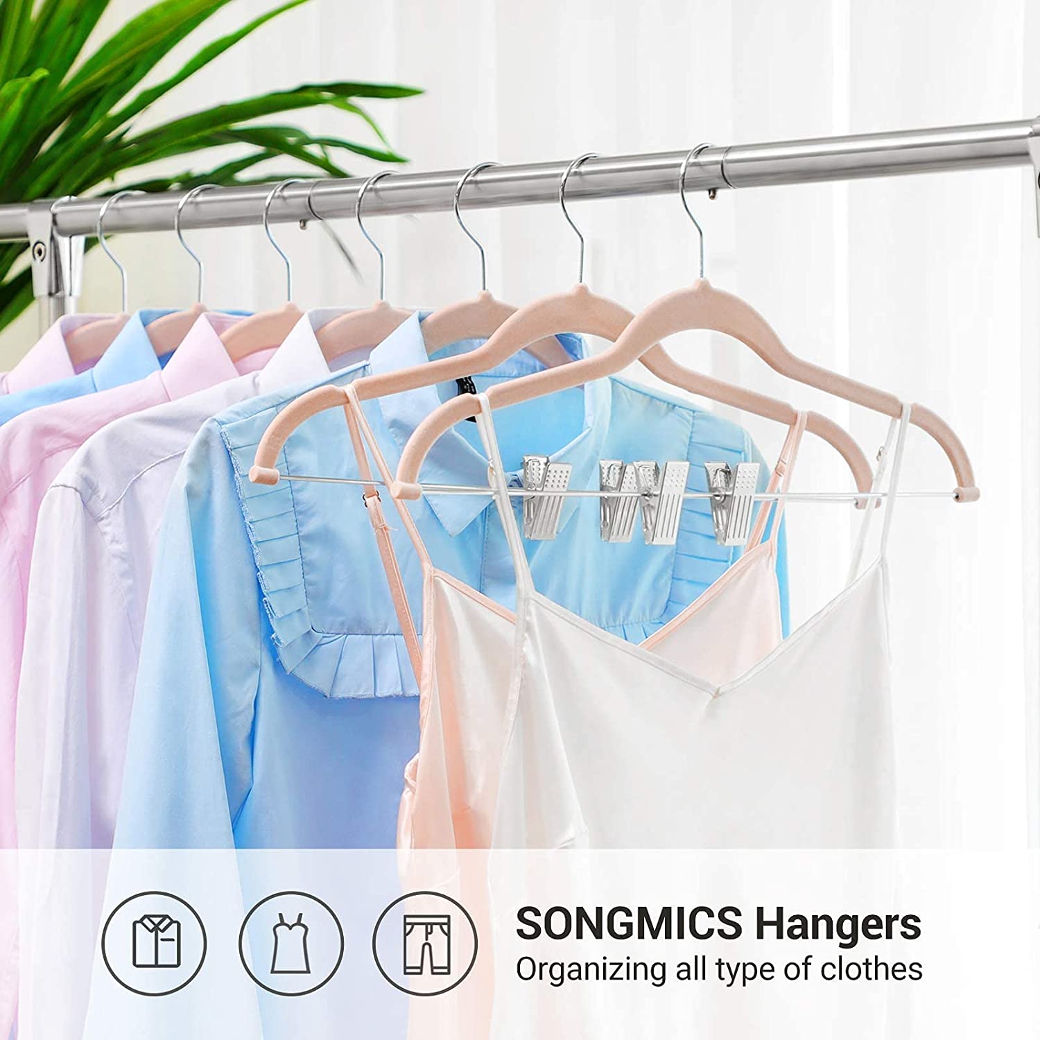 50 Velvet Coat Hangers Bundle with 30 Skirt Hangers, Space-Saving Closet Organization, Swivel Hooks