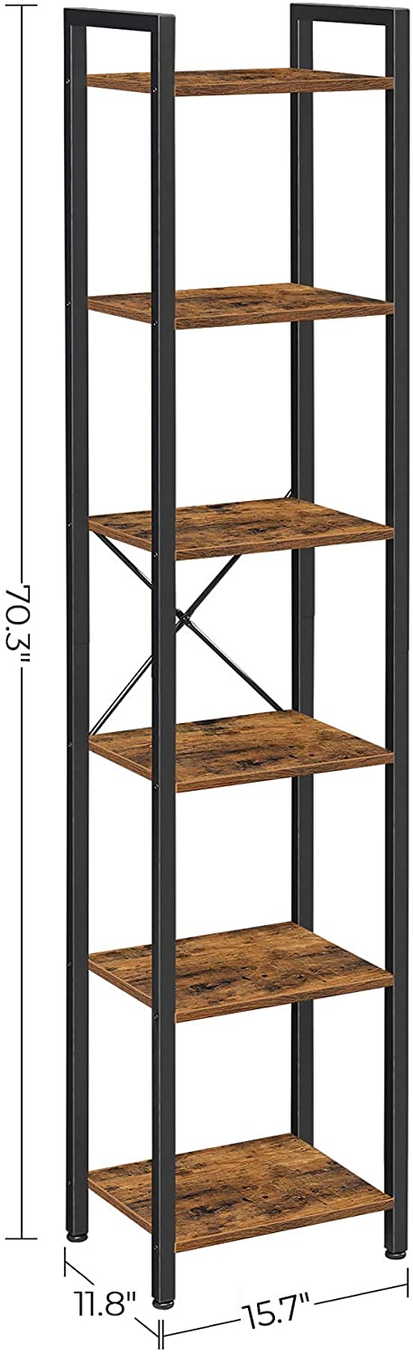 6-Tier Bookshelf, Bookcase, Storage Shelving Unit with 6 Shelves