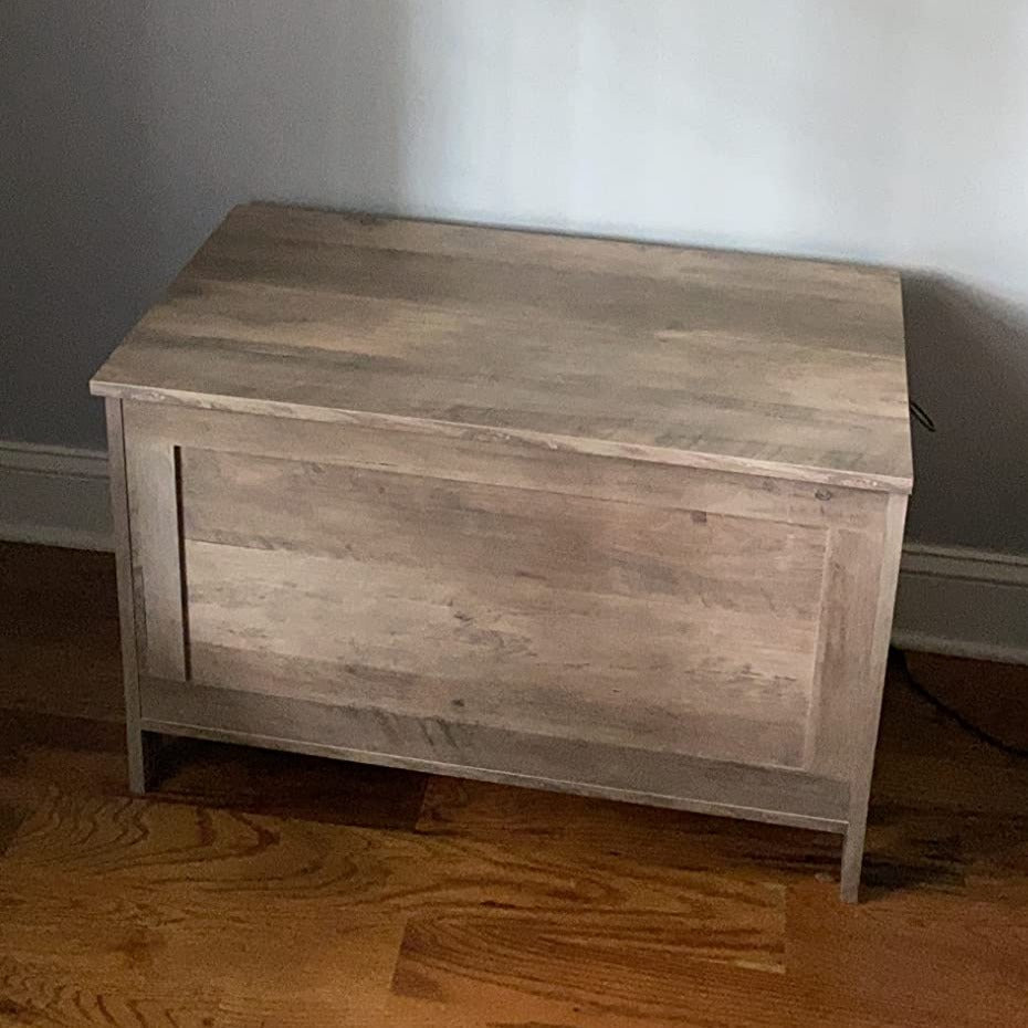 Storage Chest Sturdy Entryway Storage Bench, Wood Look Accent Furniture, Easy Assembly Oak White