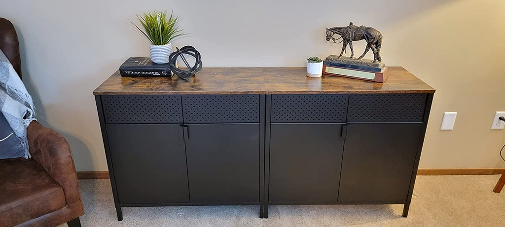 Storage Sideboard, Buffet Table with Adjustable Shelves, Floor Storage Cupboard