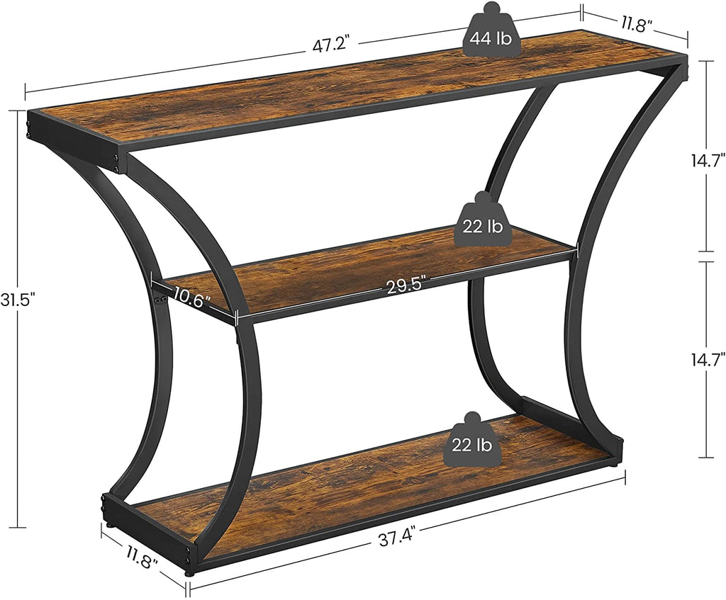 Console Table, Sofa Table, Entryway Table with Curved Frames
