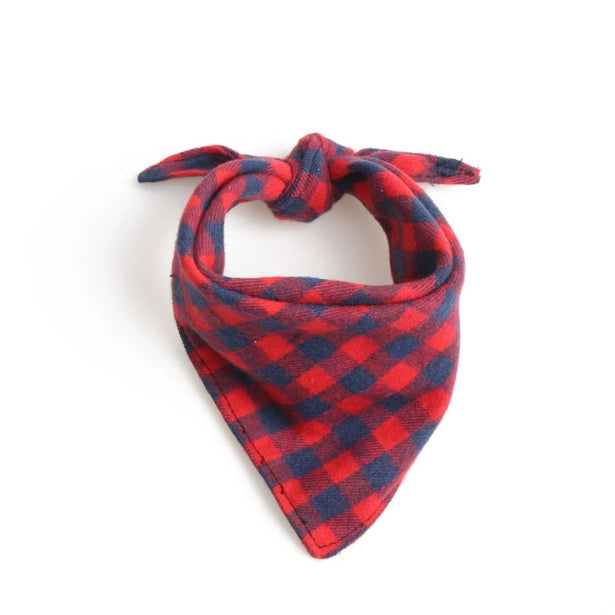Dog And Cat Plaid Double-layer Thickened Pet Bib For Dogs