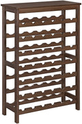 Wine Rack, 42-Bottle Rack , 7-Tier Display with Table Top, Bamboo, Bottle Holder
