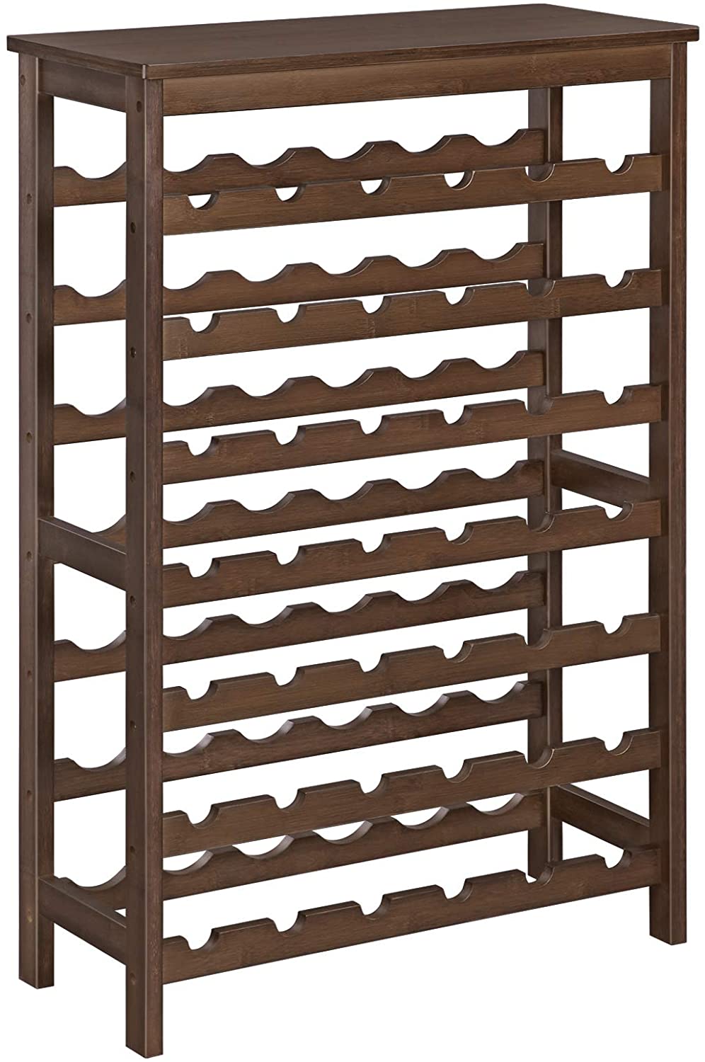 Wine Rack, 42-Bottle Rack , 7-Tier Display with Table Top, Bamboo, Bottle Holder