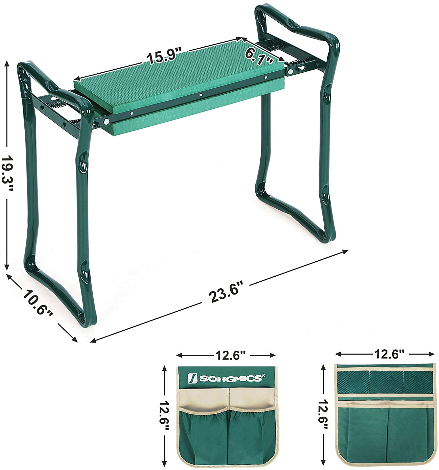 Folding Garden Kneeler , Folding Bench Stool with Kneeling Pad for Gardening