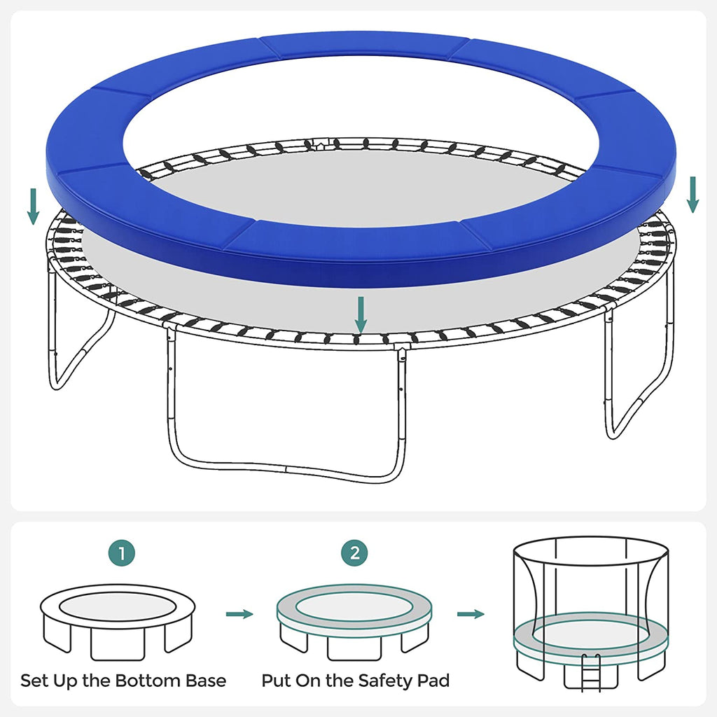 Replacement Trampoline Safety Pad Mat, Spring Cover, UV-Resistant, Tear-Resistant Edge Protection, Standard Size