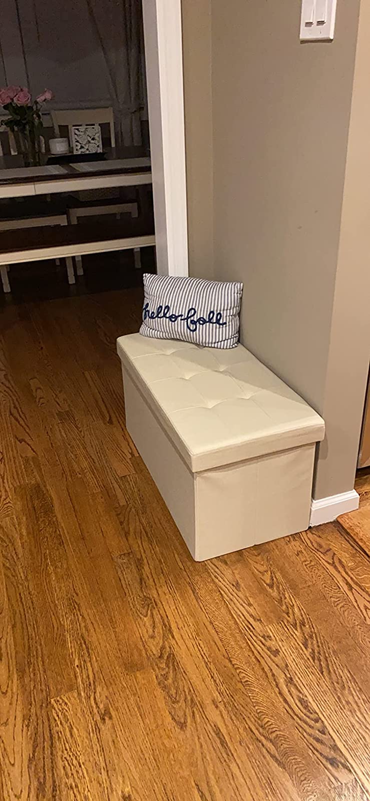 Storage Ottoman Bench, Chest with Lid, Foldable Seat