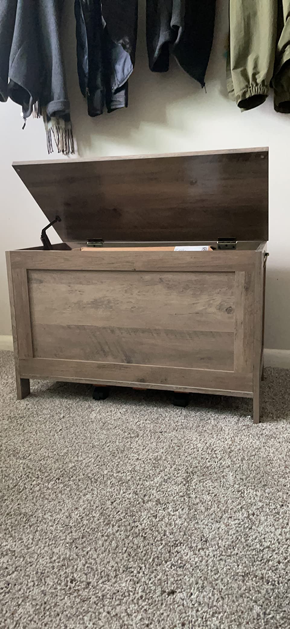 Storage Chest Sturdy Entryway Storage Bench, Wood Look Accent Furniture, Easy Assembly Oak White