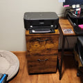 Rustic File Cabinet with 2 Drawers, Rolling Office Filing Cabinet with Wheels