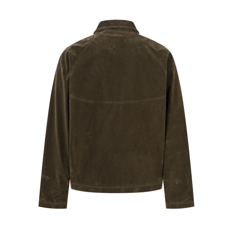 Retro Patchwork Black Jacket Unisex Designer-Style Niche Loose Coat